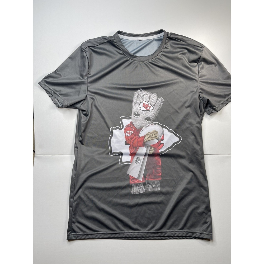 Kansas City Chiefs Groot Dri-fit T-Shirt Graphic Men's Grey Size Large Fast Ship